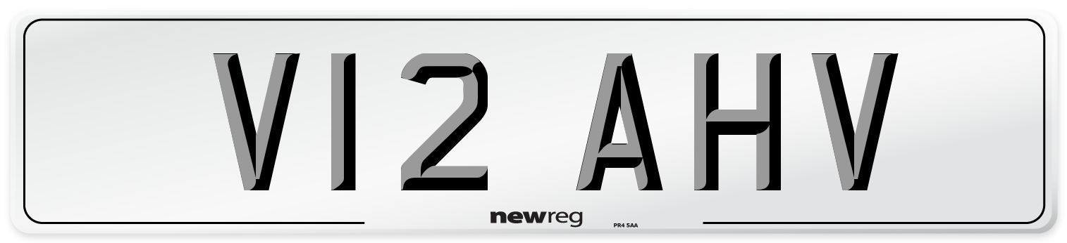 V12 AHV Number Plate from New Reg